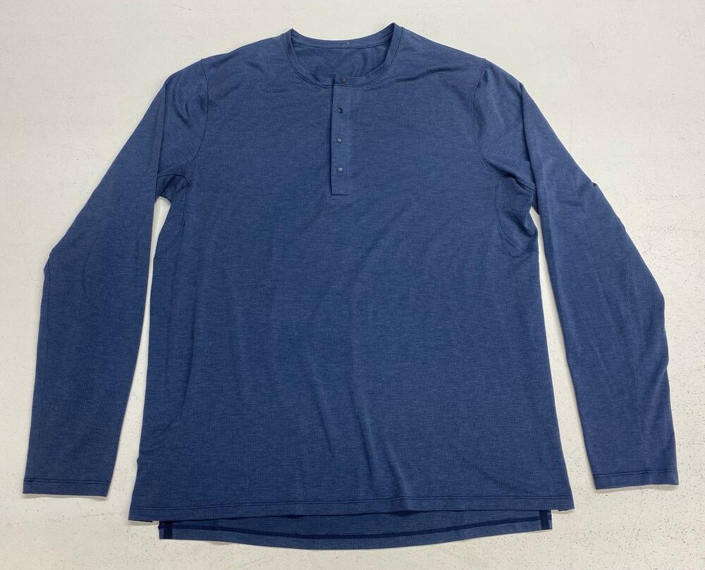 Men Lululemon Reinstate Henley Long Sleeve thermal 1/4 button t-shirt, XL